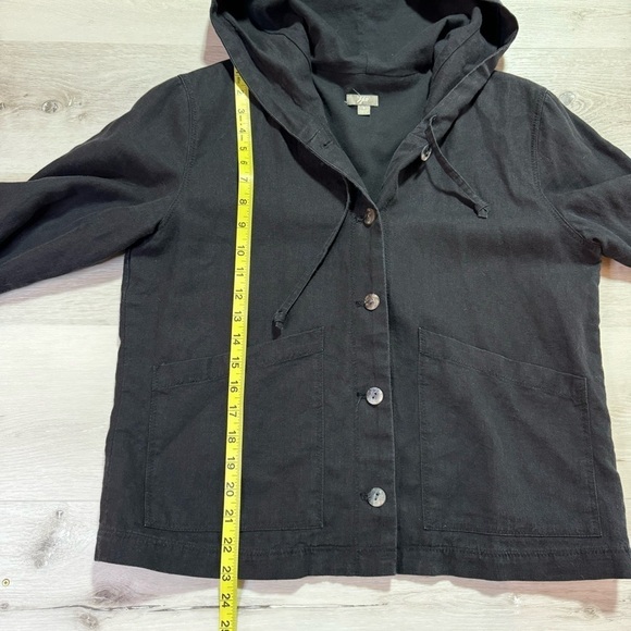 J. Jill Black Hooded Hemp Lightweight Jacket, Size Small - Picture 11 of 12